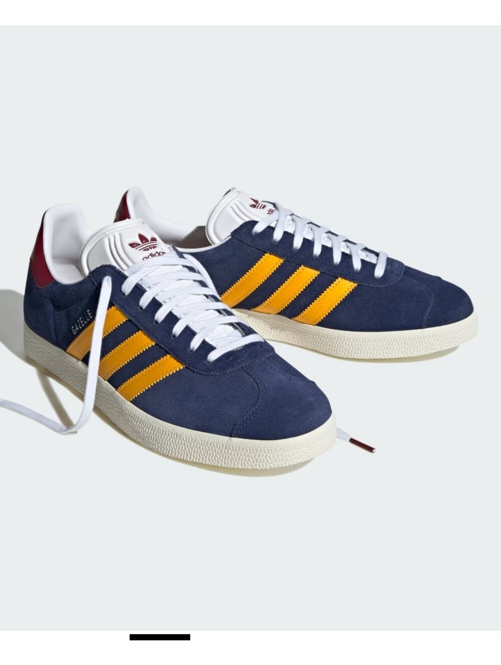 Adidas Gazelle Shoes Dark Blue / Crew Yellow / Collegiate Burgundy Size 6.5 Men